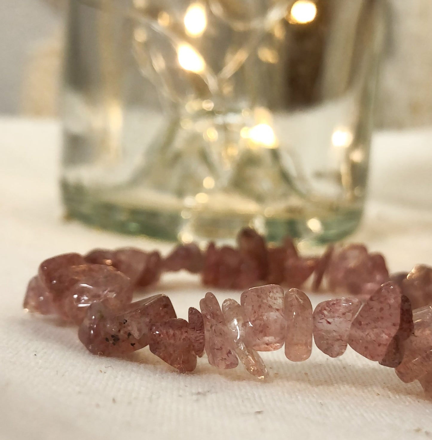 Bracelet en quartz fraise.