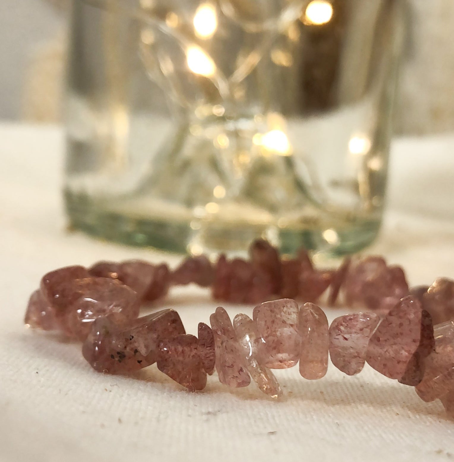 Bracelet en quartz fraise.